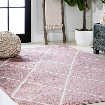 Cole Minimalist Diamond Trellis Area Rug